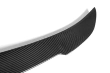 Load image into Gallery viewer, Close-up of a carbon fiber CS style rear trunk lip spoiler for BMW 2 Series F22