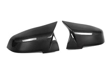 Load image into Gallery viewer, Carbonhaus F30 M Style dry carbon fiber mirror caps for BMW.
